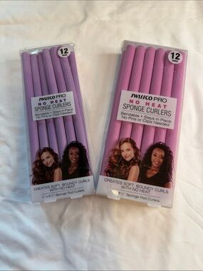No Heat Sponge Curlers - Pink & Lavender, 12-Pack